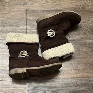 Michael Kors Brown Fabric with Gold Accent